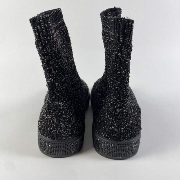 Bernie Mev. New York Chenille Boots Black Sparkle Soles Women Size 6.5 Pre-Owned - Picture 3 of 11